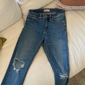 MADEWELL JEANS. HIGH RISE SKINNY CROP